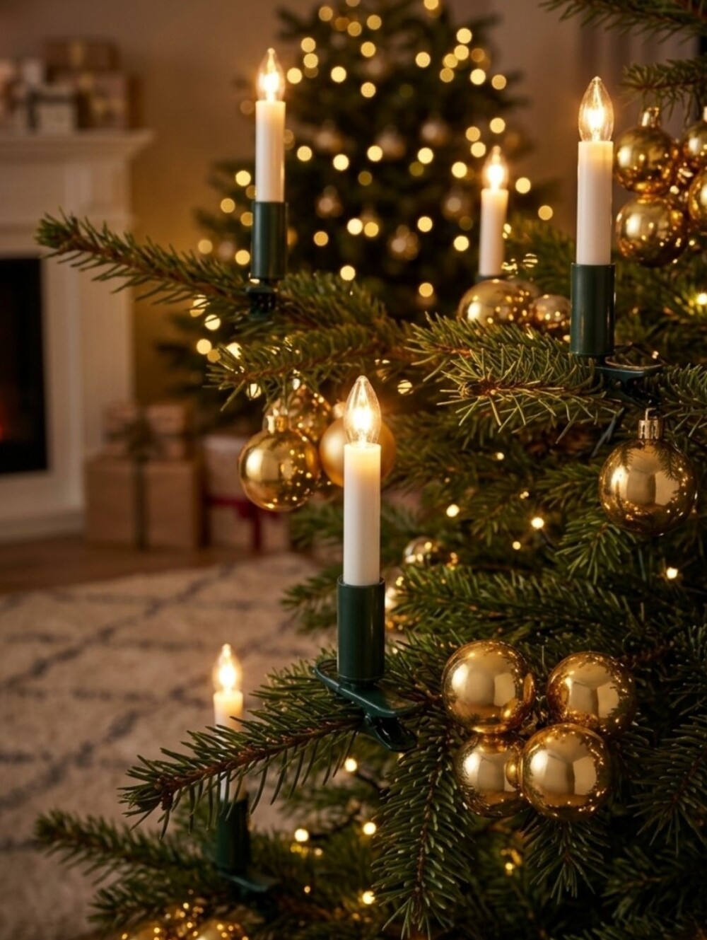 Vintage West German Christmas Tree Lights 15 Candles X 2 | 110V, 7V 3W) Hellum